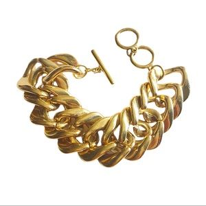 Bold chunky gold linked toggle bracelet